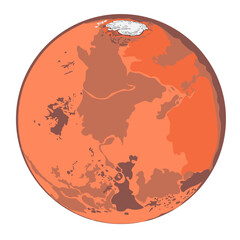 Wall Mural - planet mars of solar system render isolated on white background. vector illustration. elements of th