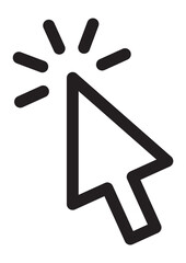 Leinwandbilder - arrow cursor. clicking pointer icon in line style