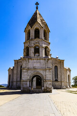 Vertical shot of the historic Ghazanchetsots Cathedral in Shushi