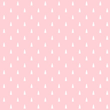 Pink Christmas Seamless Pattern Great With Christmas Trees For Scrapbooking, Textile And Wrapping. Vector Illustration