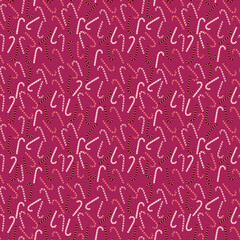 Wall Mural - Pink Christmas Seamless Pattern with Candy Canes great for scrapbooking, textile and wrapping. Vector illustration