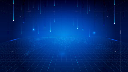 Poster - Internet technology internationalization globalization futuristic space exhibition hall background