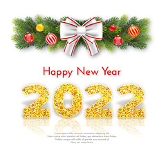 Holiday gift card Happy New Year 2022