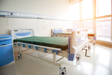 Poster - interior of new empty hospital room.