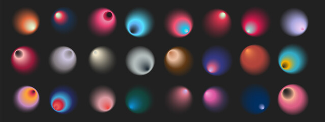 circular blurred gradient collection. vibrant soft blurry colorful gradients for modern trendy desig
