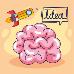 Sticker - brain and creative poster