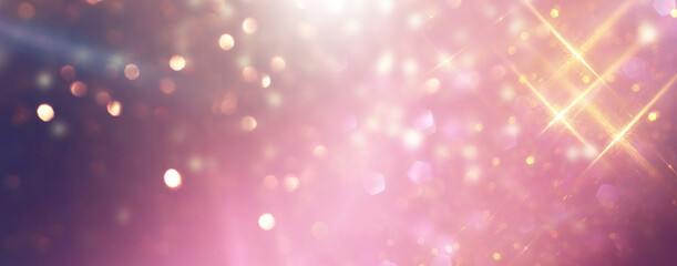 Wall Mural - background of abstract gold, pink, purple and black glitter lights. defocused