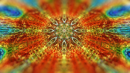Poster - background with a symmetrical colorful pattern. fantastic abstract flower with petal texture and mix