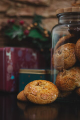 Sticker - Top view of Christmas cookies in a jar