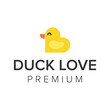 duck love logo icon vector template