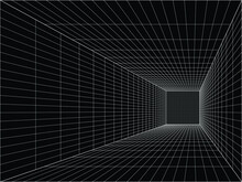 
Vector. Perspective Black Room Architectural Background. Abstract Black Background. One-point Perspective Drawing With The Vanishing Point Placed Off The Drawing Center.

