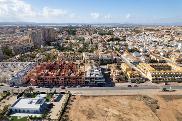 Wall Mural - Drone point of view spanish resort town of Torrevieja. Spain