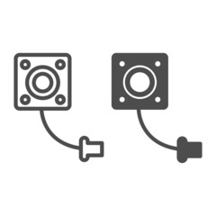 Poster - Spy mini camera, cctv, surveillance, control line and solid icon, CCTV concept, observation vector sign on white background, outline style icon for mobile concept and web design. Vector graphics.