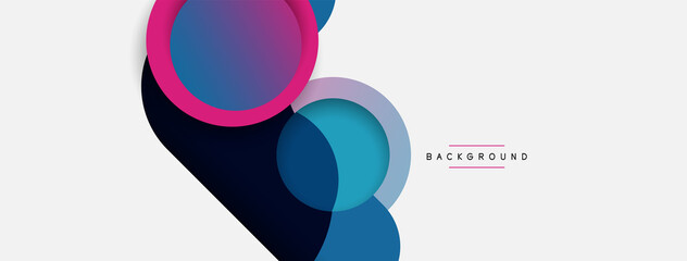 Circle and round shapes abstract background. Vector illustration for wallpaper banner background or landing page