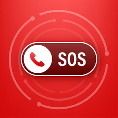 Wall Mural - SOS emergency call. 911 calling. A cry for help. Vector stock illustration.