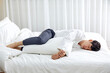 © 이 상신 - An office worker in his 30s who is sleeping on a weekend bed.