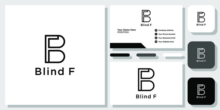 Letter B BF FB Monogram Modern Identity Business with business card template