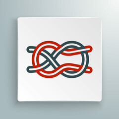 Wall Mural - Line Nautical rope knots icon isolated on white background. Rope tied in a knot. Colorful outline concept. Vector