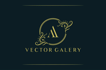 Wall Mural - Letter Aa Logo. Initial Letter Design Vector Luxury Colors