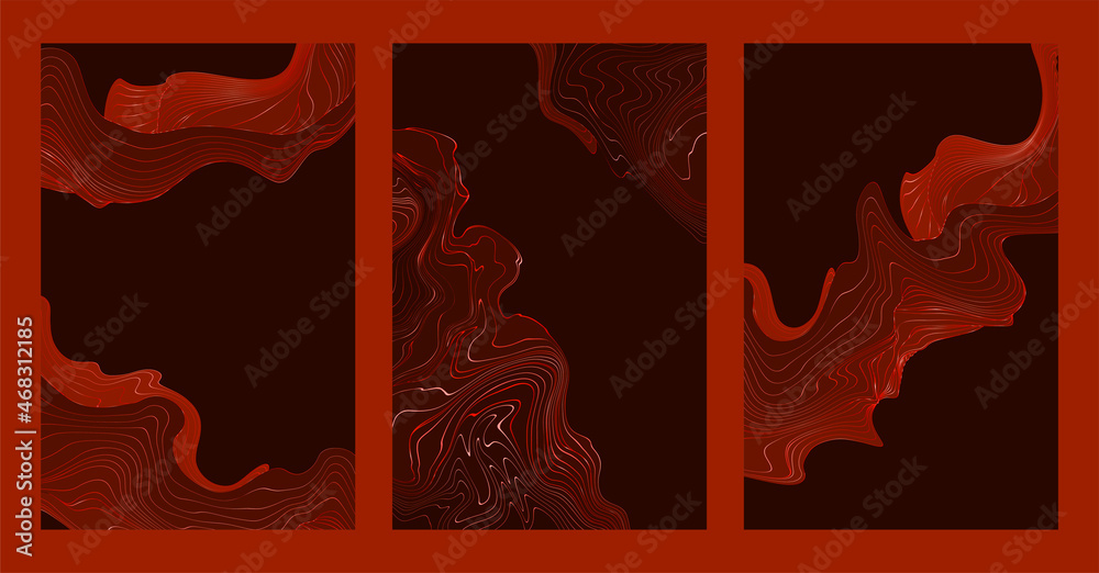 Red lines template, artistic covers design, colorful luxury backgrounds ...