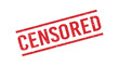 Grunge red censored word rubber stamp. Censor control security sign sticker. Grunge vintage square label. Vector illustration on white background.