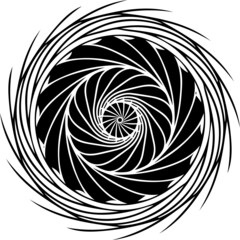 Sticker - black and white vector abstract swirl pattern