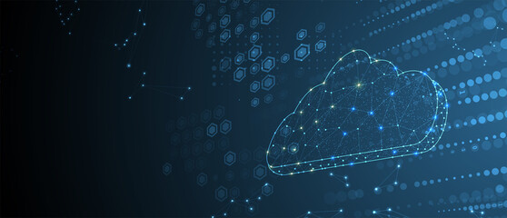 Cloud technology. Integrated digital web concept background