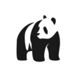 Big cute panda silhouette logo inspiration, mascot