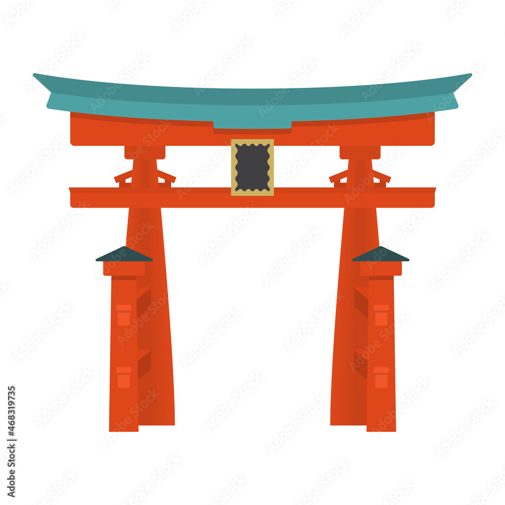 厳島神社の鳥居のイラスト Stock Vector | Adobe Stock