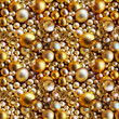 Seamless decorative Christmas background with golden balls.