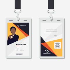 Wall Mural - modern identity card design for corporate with mockup. minimal yellow ID card design