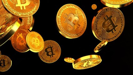 Poster - Popular digital gold for crypto 3d render investments. Blockchain based coins. Mining as modern business. Online payments with cryptocurrency for various transactions.