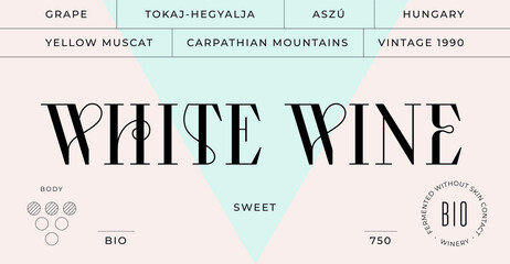 Canvas Print - minimal label. set of modern wine tag, label for brand, logo, sticker winery. template design minima