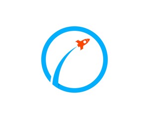 Poster - Circle shape with rocket launch inside