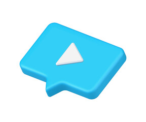 Poster - Quick tips video speech bubble blue 3d badge icon vector illustration multimedia mass media content