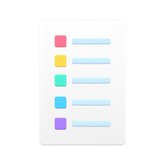 Poster - Bright simple check list icon 3d vector illustration checklist with line and checkmark for checking