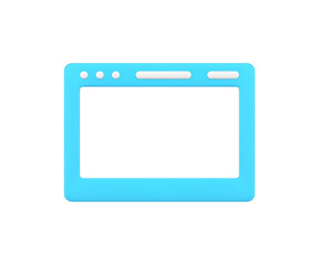 Poster - Simple website 3d icon tablet screen button vector illustration. Web page display electronic device