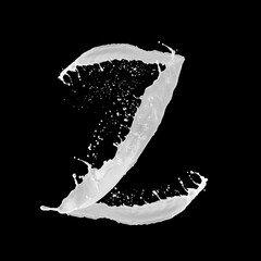 Wall Mural - Letter Z made of milk splash, isolated on black background