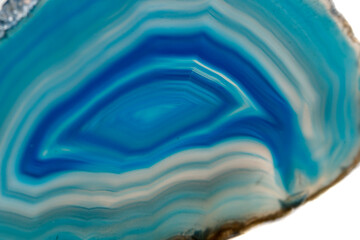  Macro mineral stone Blue Agate breed a white background