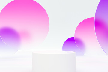 Leinwandbilder - Beauty fashion bokeh background with a podium for product display. 3d rendering.