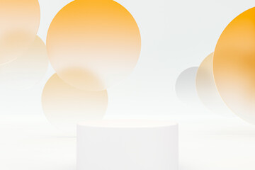 Aufkleber - Beauty fashion bokeh background with a podium for product display. 3d rendering.