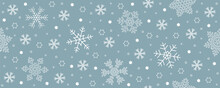 White And Blue Christmas Seamless Snowflake Background