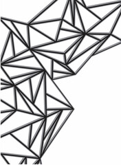 Aufkleber - Abstract background with black polygonal lines pattern