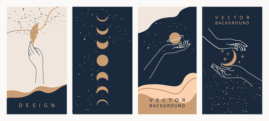 Wall Mural - abstract, aesthetics, alchemy, astrology, astronomy, beautiful, boho, cards, design, diamond, elegan