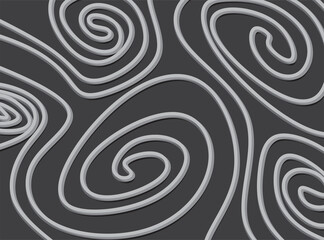  Simple black and white background with curly lines pattern