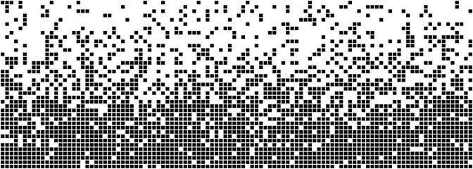 Poster - black and white random pixels pattern. shuffled pixels texture background. classic pixel art. vector