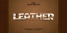 Metallic And Editable Leather Lettering On A Leather-like Background, Leather Text Effect