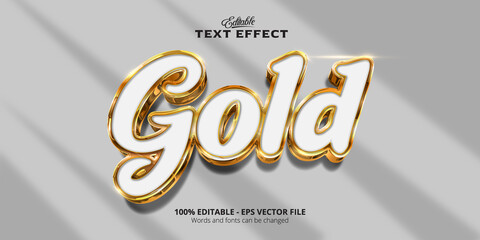 Gold style shiny editable text effect, Gold text