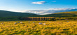 Ribblehead viaduct in Yorkshire at sunset