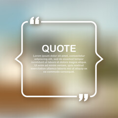 quote frames. blank template with print information design quotes. vector stock illustration.